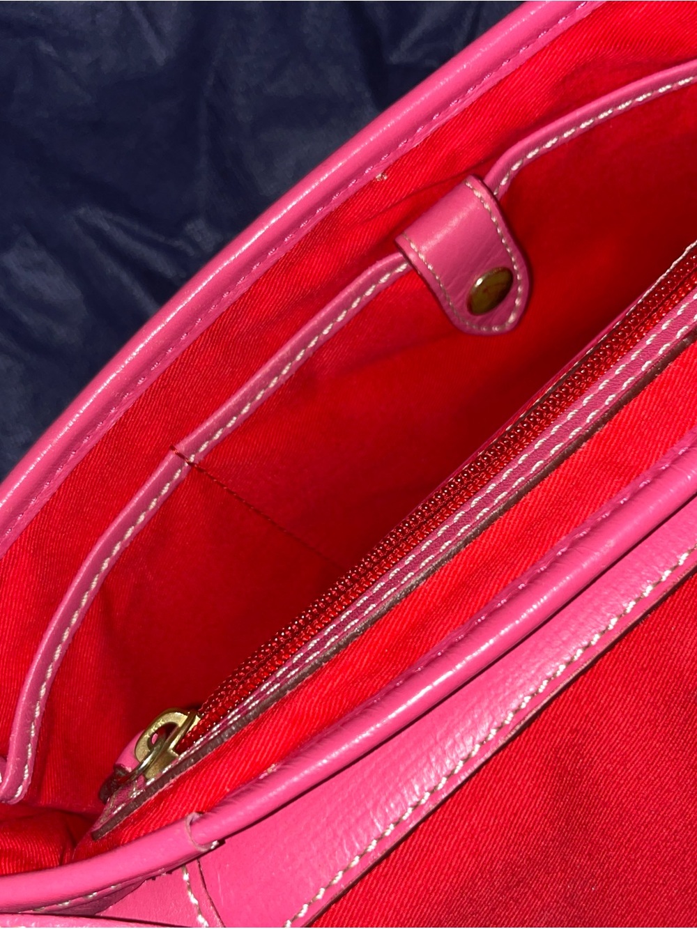 Dooney & Bourke Hot Pink Embossed Leather Crossbody - Picture 6 of 7